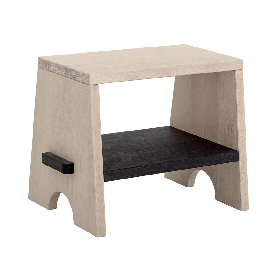 BLOOMINGVILLE MINI rektangulr taburet m. hylde - natur hvidvasket bg 