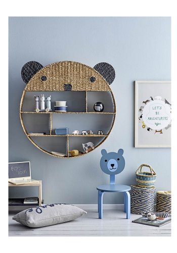 BLOOMINGVILLE MINI rektangulr taburet m. hylde - natur hvidvasket bg 