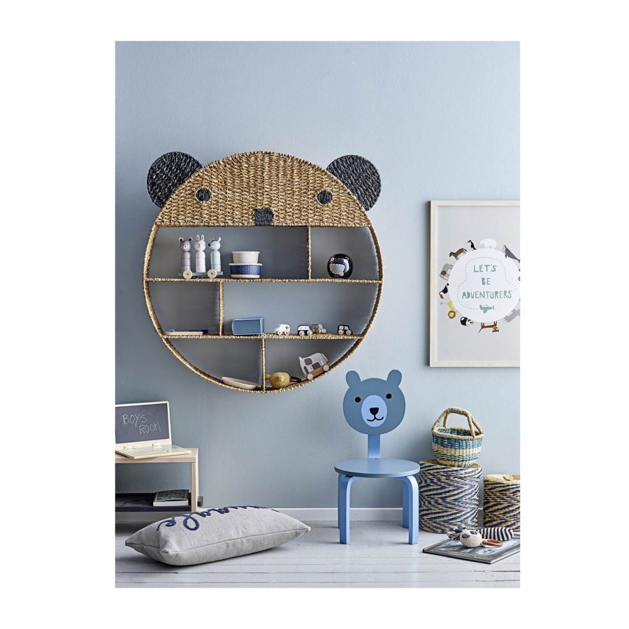 BLOOMINGVILLE MINI rektangulr taburet m. hylde - natur hvidvasket bg 