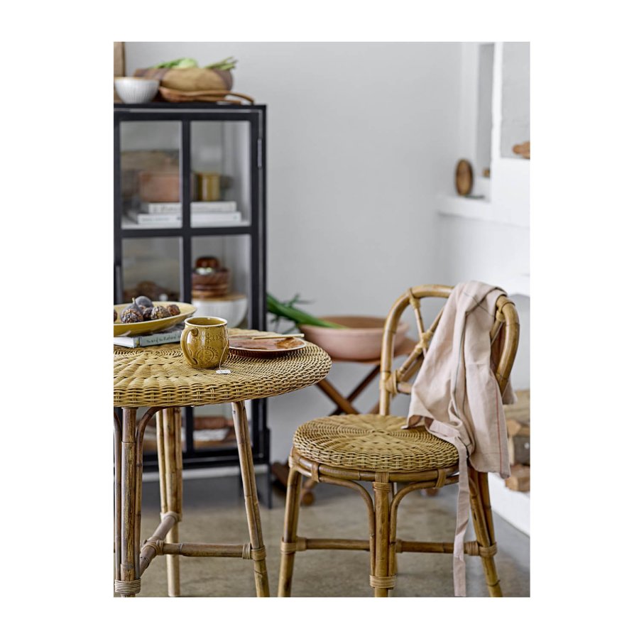 BLOOMINGVILLE Opal skab m. 2 glaslger og 4 hylder - sort egetr og metal 