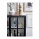 BLOOMINGVILLE Opal skab m. 2 glaslger og 4 hylder - sort egetr og metal 