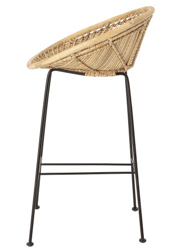 BLOOMINGVILLE Yonne barstol, m. rygln - natur rattan og jern