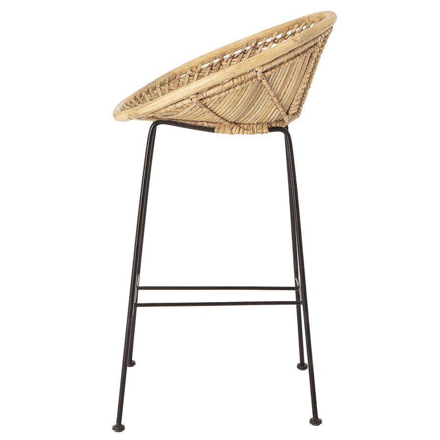 BLOOMINGVILLE Yonne barstol, m. rygln - natur rattan og jern