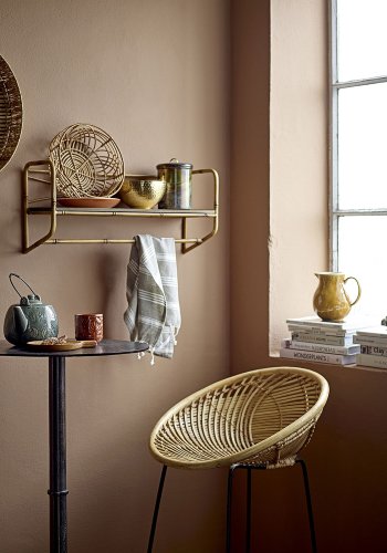 BLOOMINGVILLE Yonne barstol, m. rygln - natur rattan og jern