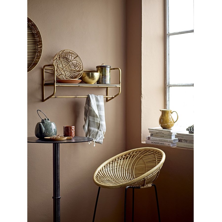 BLOOMINGVILLE Yonne barstol, m. rygln - natur rattan og jern