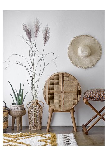 BLOOMINGVILLE Otto skab m. 2 lger og 1 hylde - natur rattan, fyrretr og MDF