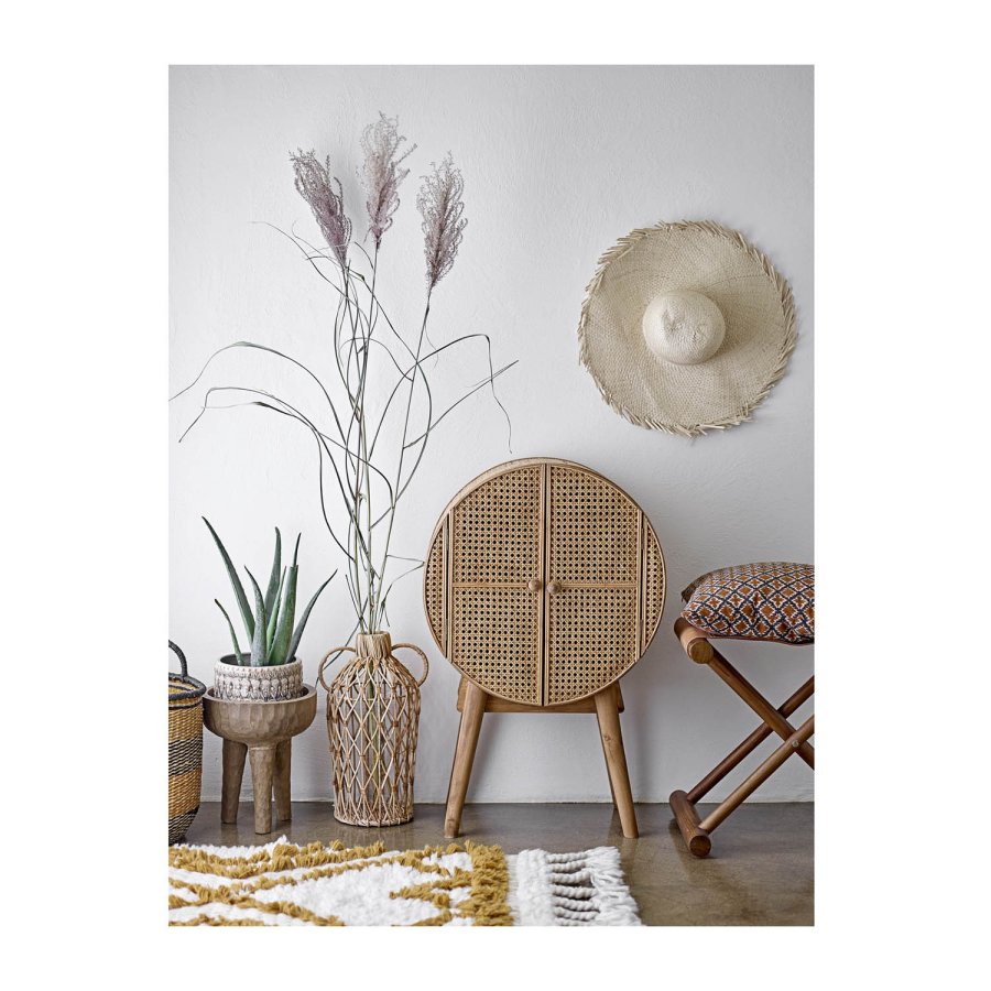 BLOOMINGVILLE Otto skab m. 2 lger og 1 hylde - natur rattan, fyrretr og MDF