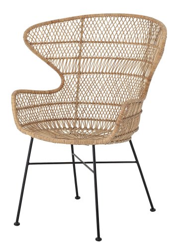 BLOOMINGVILLE Oudon loungestol, m. armln - natur rattan og jern