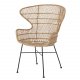 BLOOMINGVILLE Oudon loungestol, m. armln - natur rattan og jern