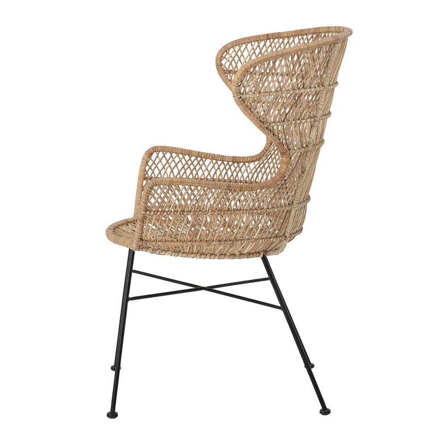 BLOOMINGVILLE Oudon loungestol, m. armln - natur rattan og jern