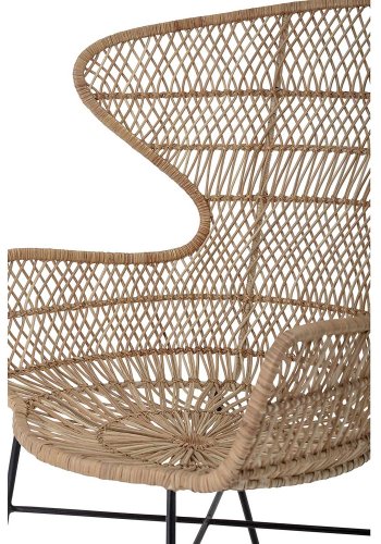 BLOOMINGVILLE Oudon loungestol, m. armln - natur rattan og jern