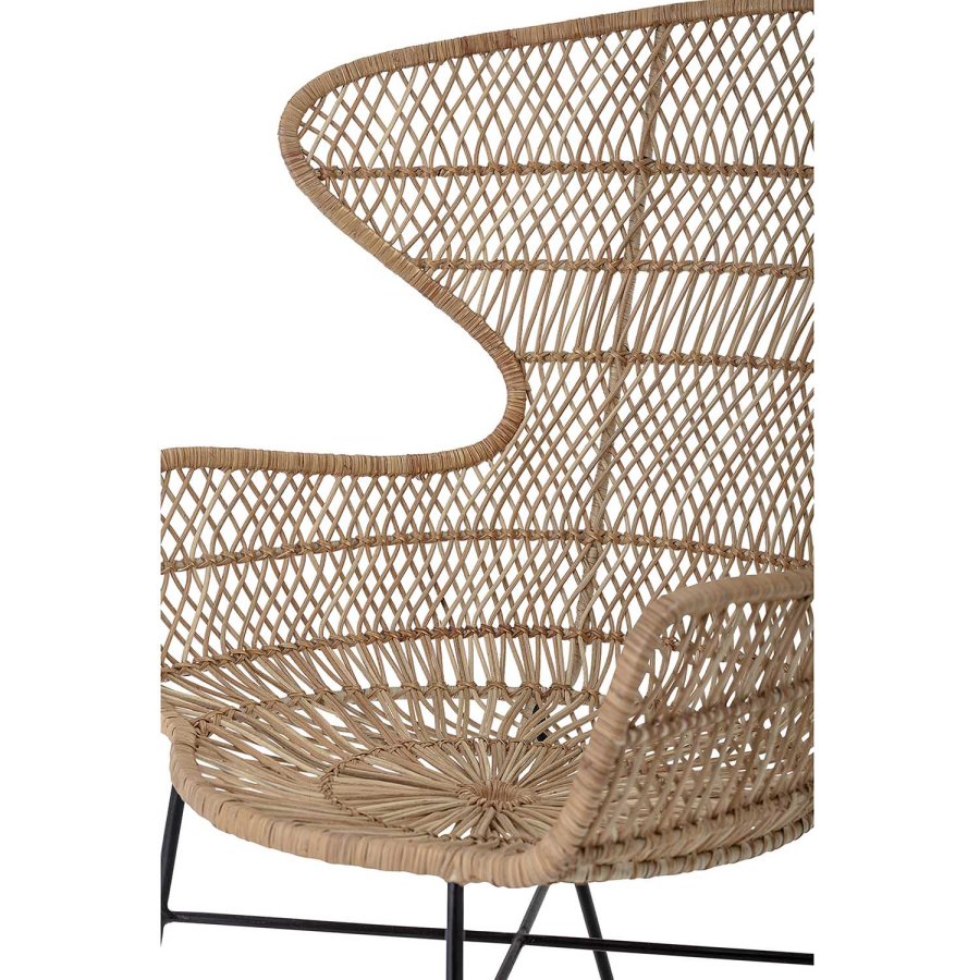 BLOOMINGVILLE Oudon loungestol, m. armln - natur rattan og jern