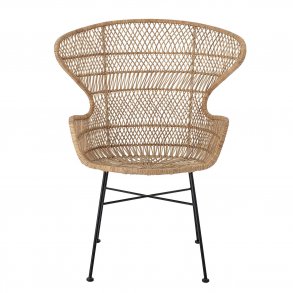 BLOOMINGVILLE Oudon loungestol, m. armln - natur rattan og jern