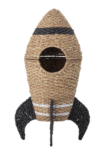 BLOOMINGVILLE MINI kurv, m. lg - natur og sort, rattan og sgrs