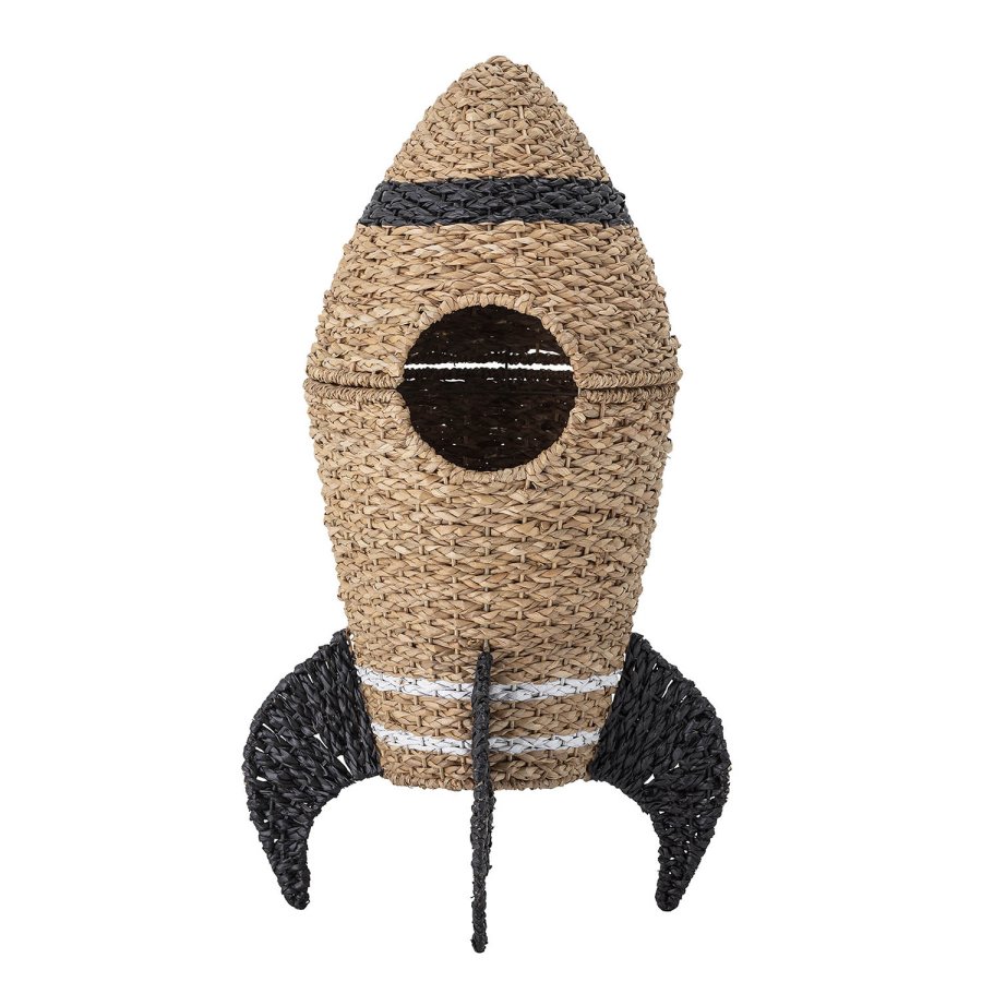 BLOOMINGVILLE MINI kurv, m. lg - natur og sort, rattan og sgrs