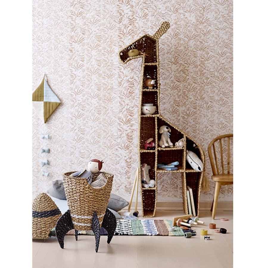 BLOOMINGVILLE MINI kurv, m. lg - natur og sort, rattan og sgrs