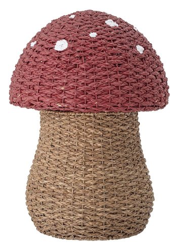 BLOOMINGVILLE MINI kurv, m. lg - natur og rd, rattan og sgrs