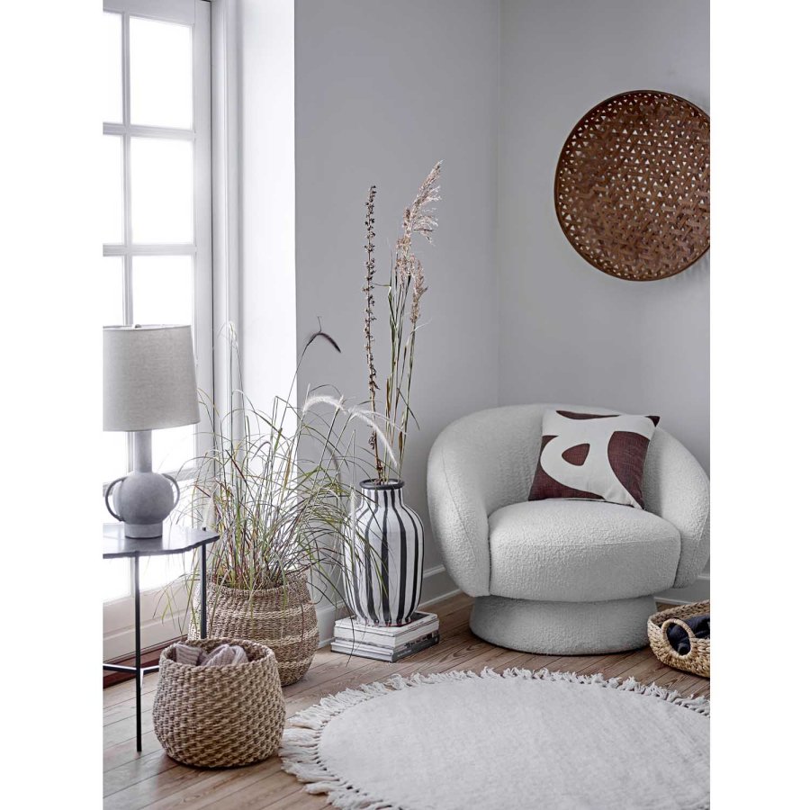 BLOOMINGVILLE kurv - natur sgrs og palmeblad (st af 3)