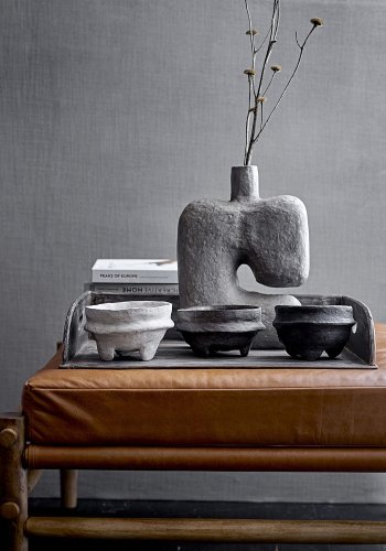 BLOOMINGVILLE Aysia taburet - natur lder og natur mangotr