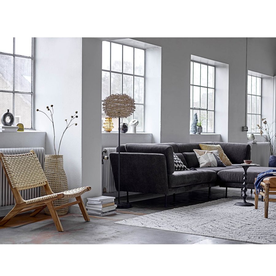 BLOOMINGVILLE Aysia taburet - natur lder og natur mangotr