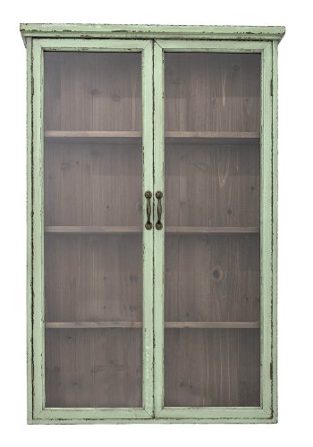 CREATIVE COLLECTION skab, m. 2 lger og 3 hylder - glas og grn fyrretr