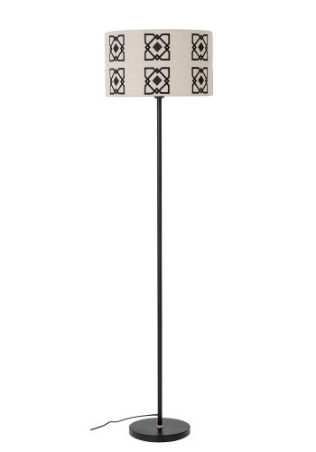 BLOOMINGVILLE Selita gulvlampe - natur linned og sort metal (42)