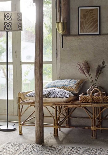 BLOOMINGVILLE Selita gulvlampe - natur linned og sort metal (42)