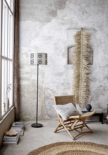 BLOOMINGVILLE Selita gulvlampe - natur linned og sort metal (42)