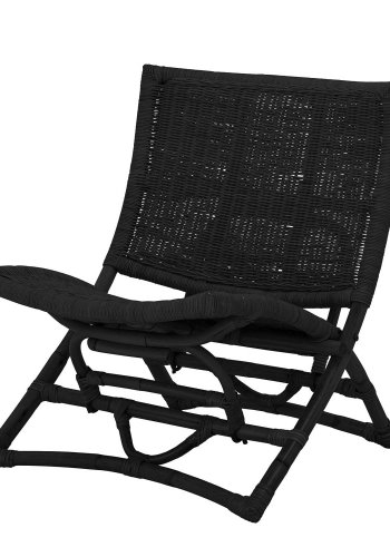 BLOOMINGVILLE Baz loungestol, foldbar - sort rattan
