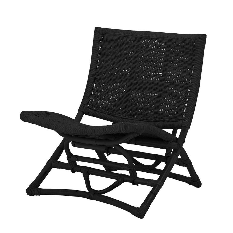 BLOOMINGVILLE Baz loungestol, foldbar - sort rattan