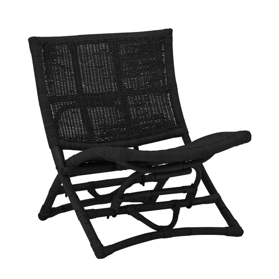 BLOOMINGVILLE Baz loungestol, foldbar - sort rattan