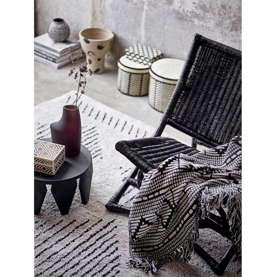 BLOOMINGVILLE Baz loungestol, foldbar - sort rattan