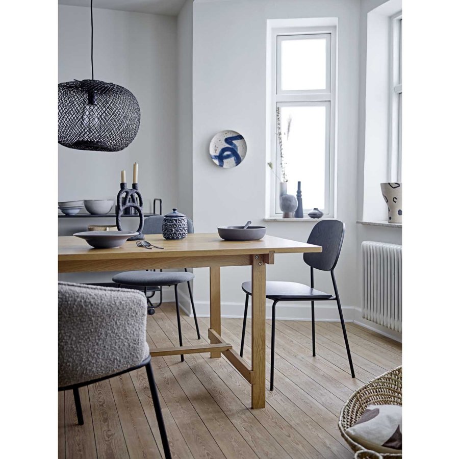 BLOOMINGVILLE Monza spisebordsstol - sort krydsfiner og jern