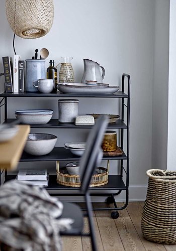 BLOOMINGVILLE Monza spisebordsstol - sort krydsfiner og jern