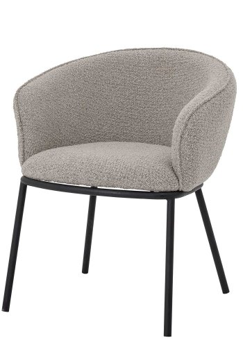BLOOMINGVILLE Cortone spisebordsstol, m. armln - gr polyester og sort metal