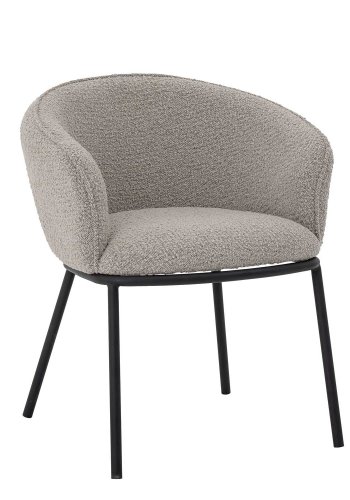 BLOOMINGVILLE Cortone spisebordsstol, m. armln - gr polyester og sort metal