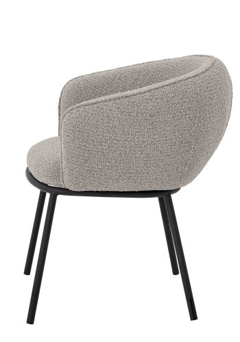 BLOOMINGVILLE Cortone spisebordsstol, m. armln - gr polyester og sort metal