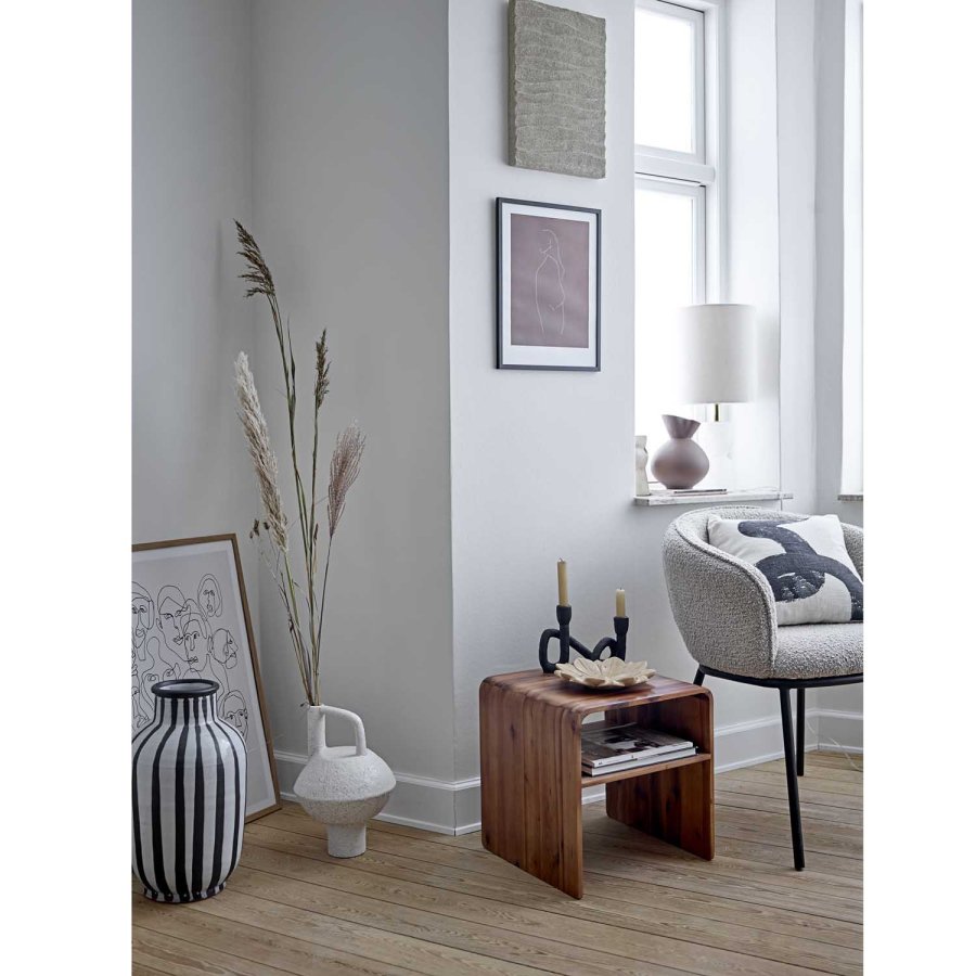 BLOOMINGVILLE Cortone spisebordsstol, m. armln - gr polyester og sort metal