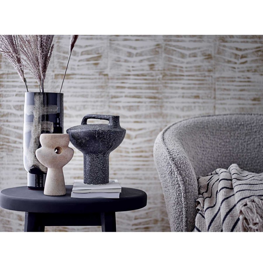 BLOOMINGVILLE Cortone spisebordsstol, m. armln - gr polyester og sort metal