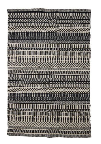 BLOOMINGVILLE Joob gulvtppe - sort uld (180x120)