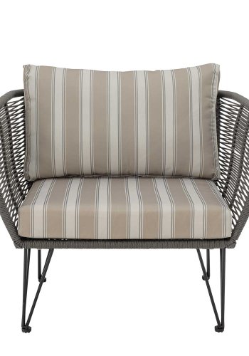 BLOOMINGVILLE Mundo udendrs loungestol, m. hynder - grn polyesterreb og metal