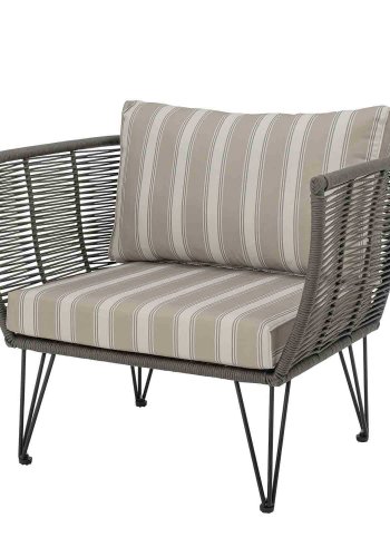 BLOOMINGVILLE Mundo udendrs loungestol, m. hynder - grn polyesterreb og metal