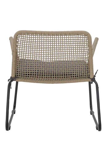 BLOOMINGVILLE Mundo udendrs loungestol, m. gr hynde og armln - sand polyesterreb og sort metal