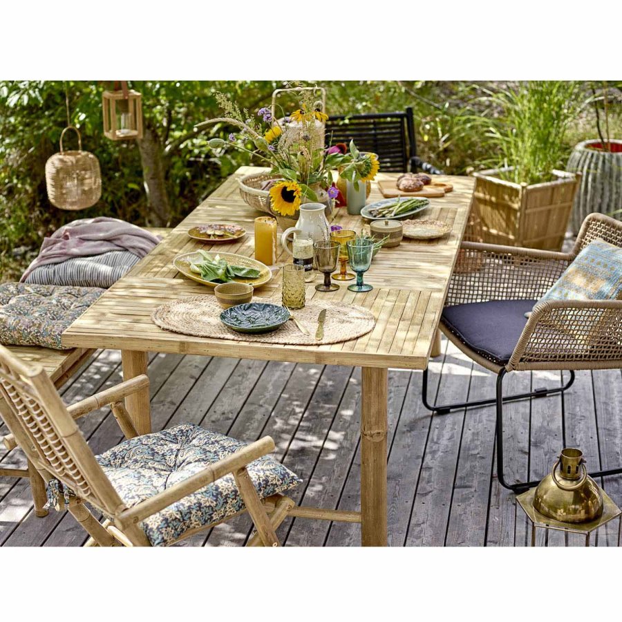 BLOOMINGVILLE Mundo udendrs loungestol, m. gr hynde og armln - sand polyesterreb og sort metal