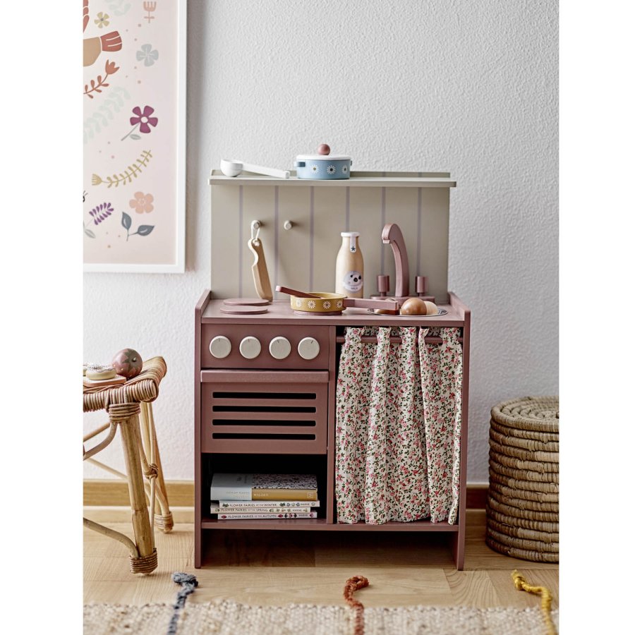 BLOOMINGVILLE MINI Pippi mini komfur - brun MDF og lotustr (40x26)