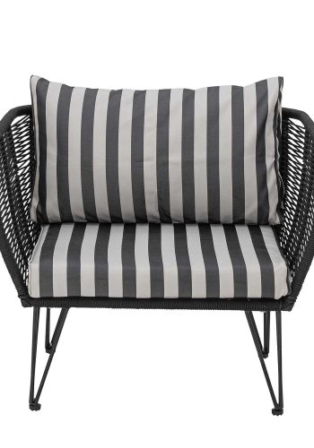 BLOOMINGVILLE Mundo pudebetrk (uden fyld) til loungestol - hvid og sort polyester (st af 2)