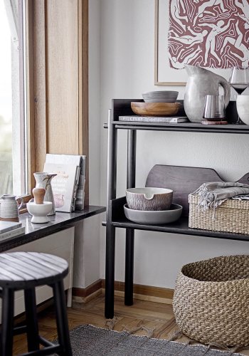 BLOOMINGVILLE Bilbo taburet - sort bambus