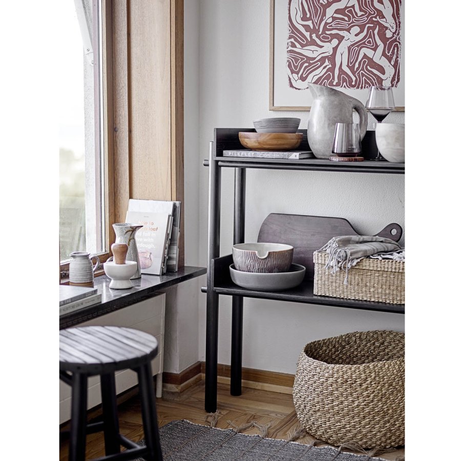 BLOOMINGVILLE Bilbo taburet - sort bambus