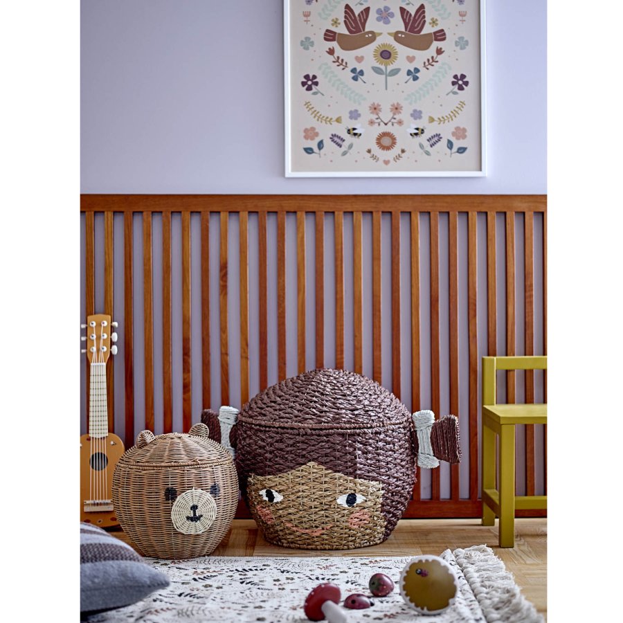 BLOOMINGVILLE MINI Lill kurv, m. lg - brun bankuan grs (41)