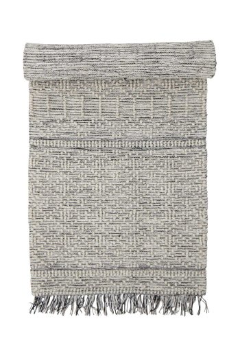 CREATIVE COLLECTION Maisy gulvtppe, rektangulr - gr polyester og bomuld (245x75)